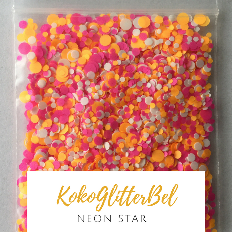 Neon Matte Glitter Mix Dots - Star - KokoGlitterBel 