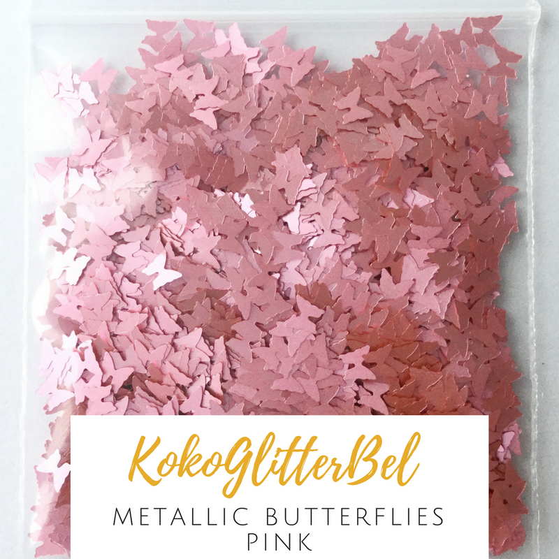 Metallic Butterflies- Pink - KokoGlitterBel 
