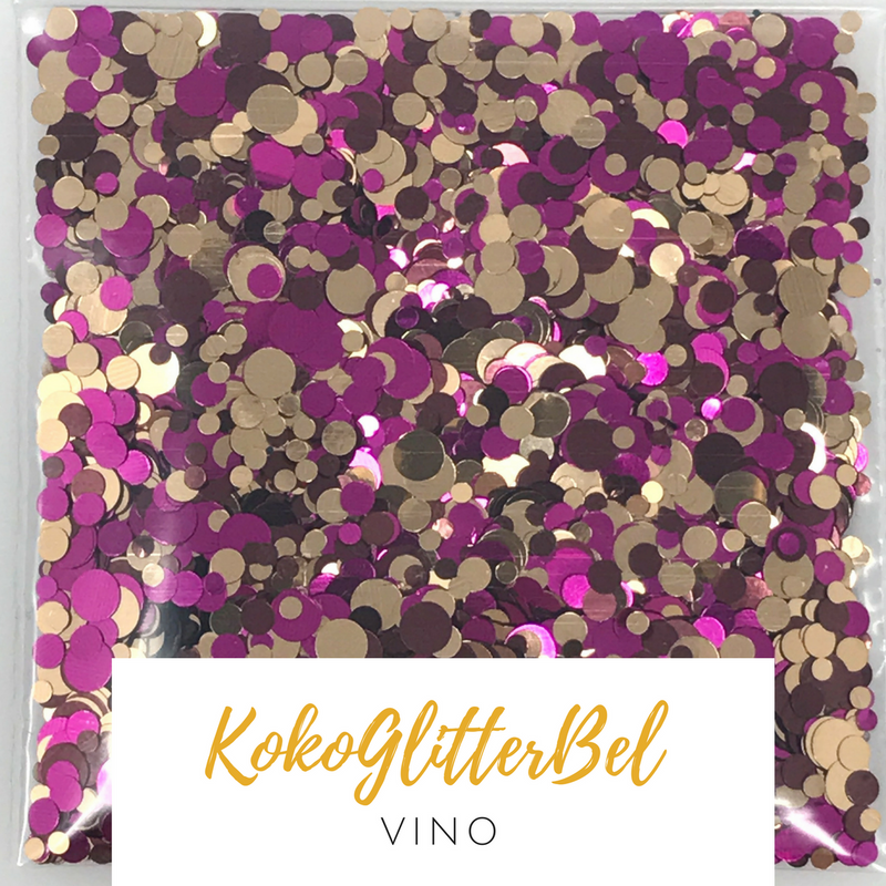 Glitter Mix Dots - Vino - KokoGlitterBel 