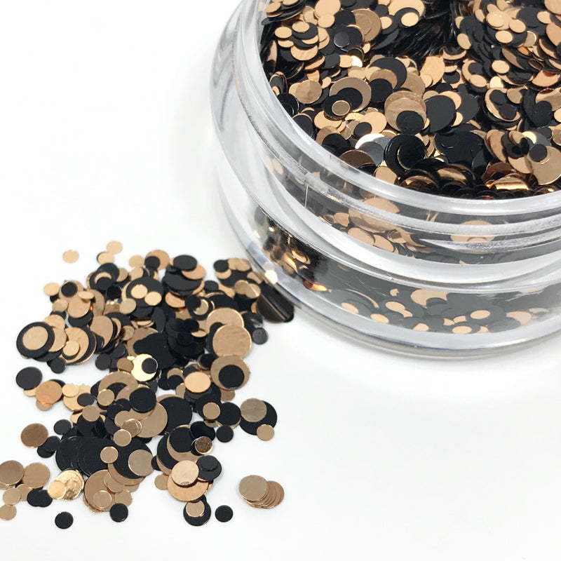 Glitter Dots- Black & Gold - KokoGlitterBel 