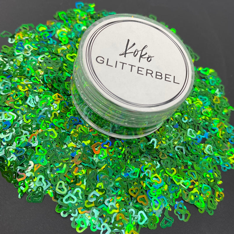 Holo Green Open Hearts