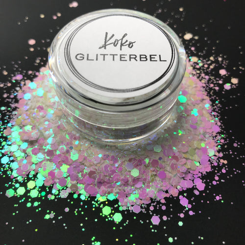 Iridescent Glitter Hex- Iced - KokoGlitterBel 