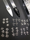 30/1,000 Pieces Heart Cross Nail Charm