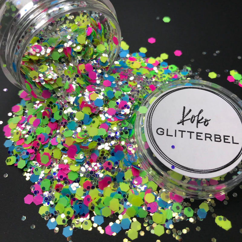 Holographic Glitter Hex- Burst - KokoGlitterBel 