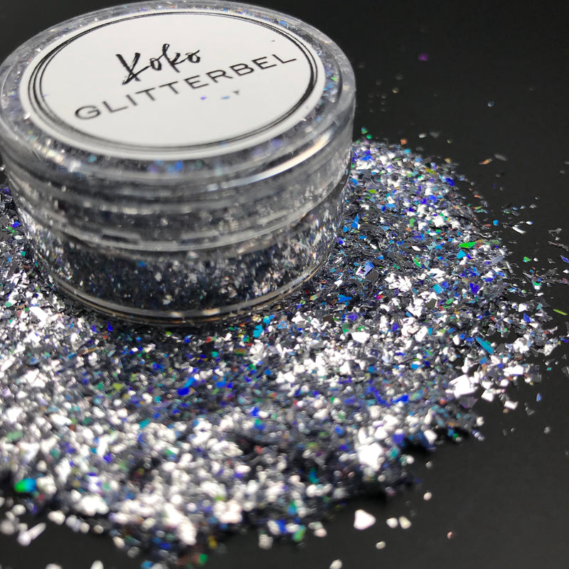 Holographic Flakes Silver - KokoGlitterBel 