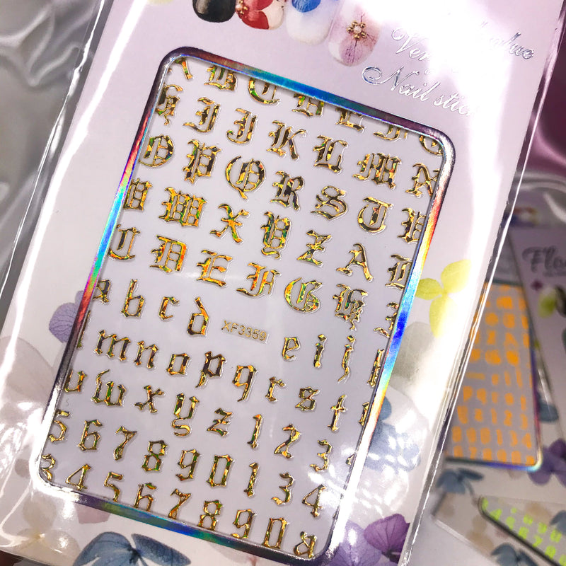 Old English Letter Stickers