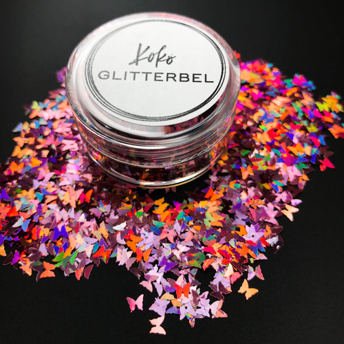 Butterfly Glitter - Rose Gold - KokoGlitterBel 