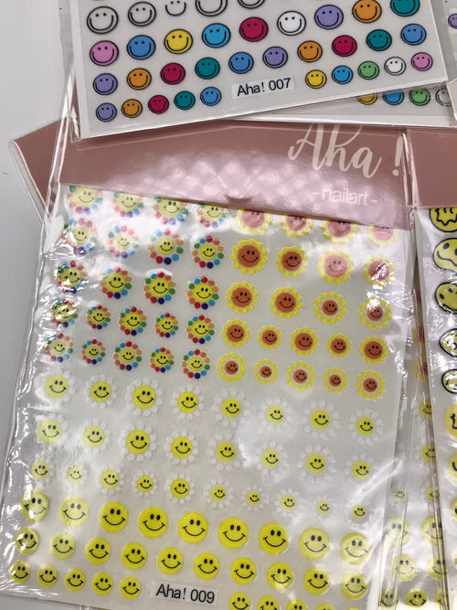 Sunflower & Smiley Face Nail Stickers