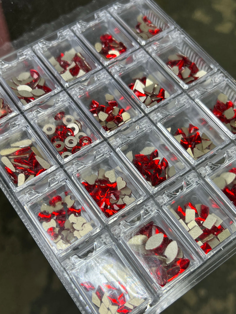 400 piece AB Red Nail Rhinestones