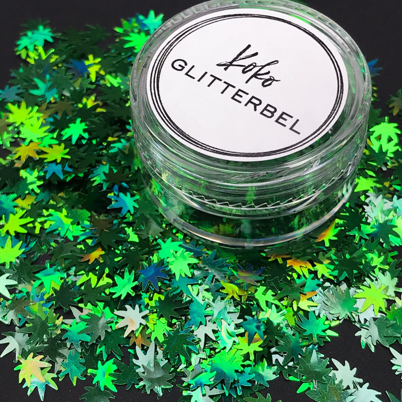 Weed Glitter - Green Holo - KokoGlitterBel 