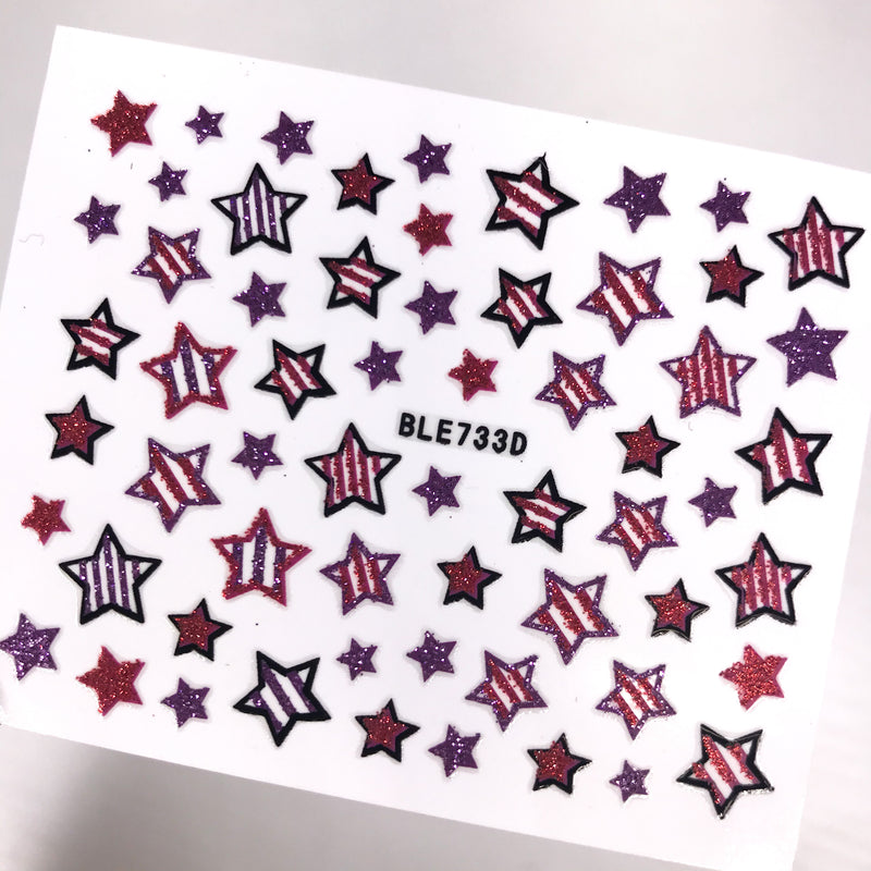 Red & Purple Star Stickers