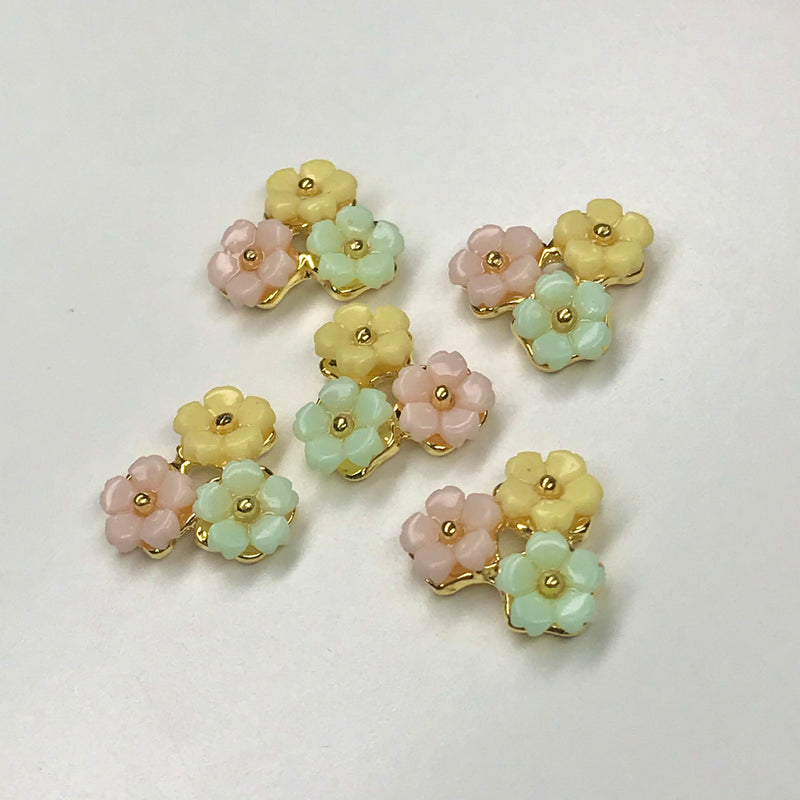 Pastel Flower Nail Charms