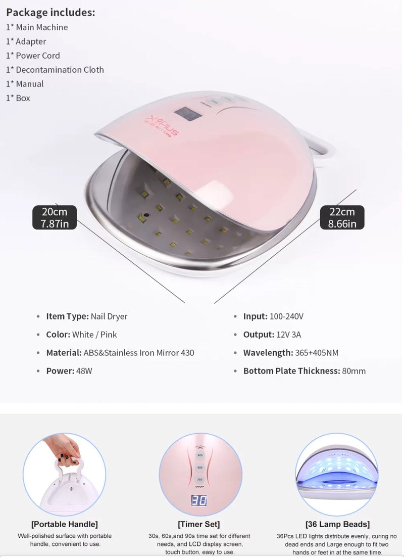 Cordless X9 Plus LED Nail Dryer - KokoGlitterBel 