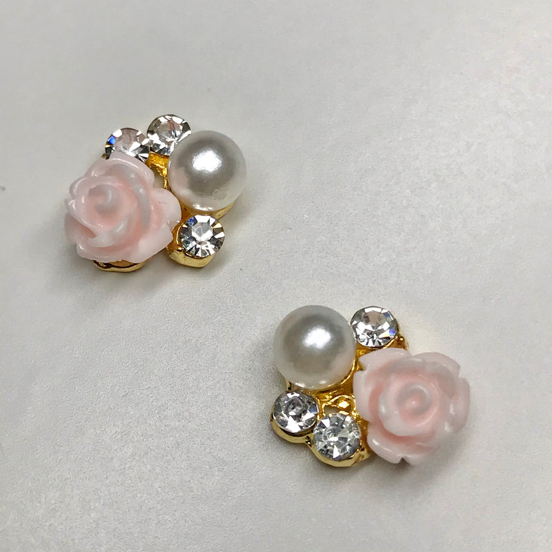 Pink Rose Nail Charms